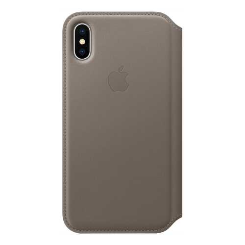 Чехол Apple Leather Folio Taupe MQRY2ZM/A для iPhone X в Билайн
