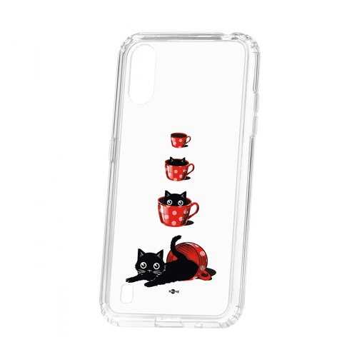 Чехол Kruche Samsung Galaxy A01/A015 Print Котенок в чашке в Билайн