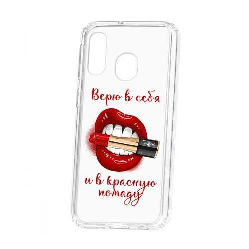 Чехол Kruche Samsung Galaxy A40 Print Red lipstick в Билайн