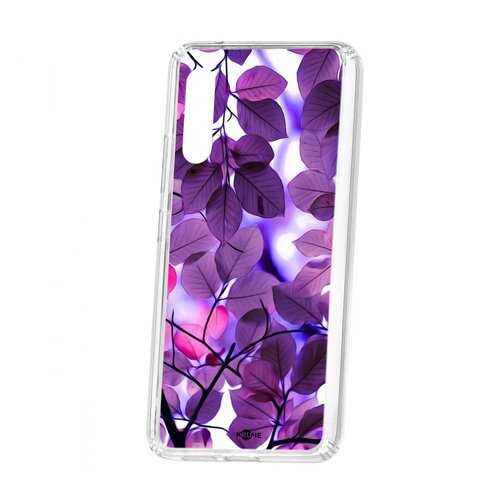 Чехол Kruche Samsung Galaxy A90 5G Print Purple leaves в Билайн