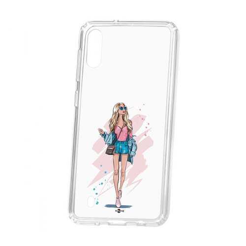 Чехол Kruche Samsung Galaxy M10 Print Fashion Girl в Билайн