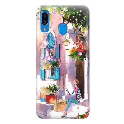 Чехол RE:PA для Samsung Galaxy A20 с принтом Девочка на цветущей улочке в Билайн