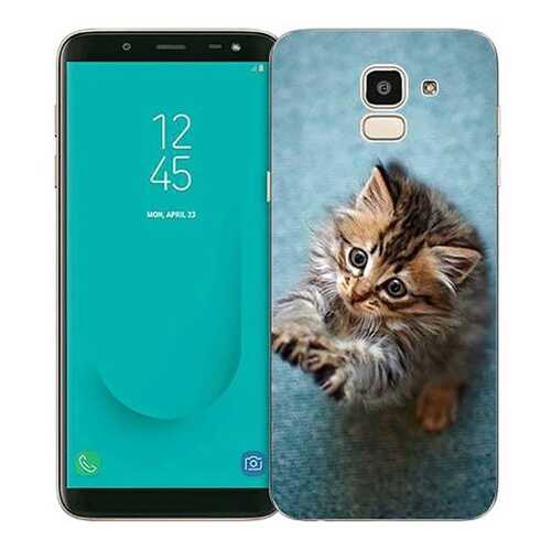 Чехол RE:PA для Samsung Galaxy J6 (2018) с принтом Котёнок на голубом в Билайн