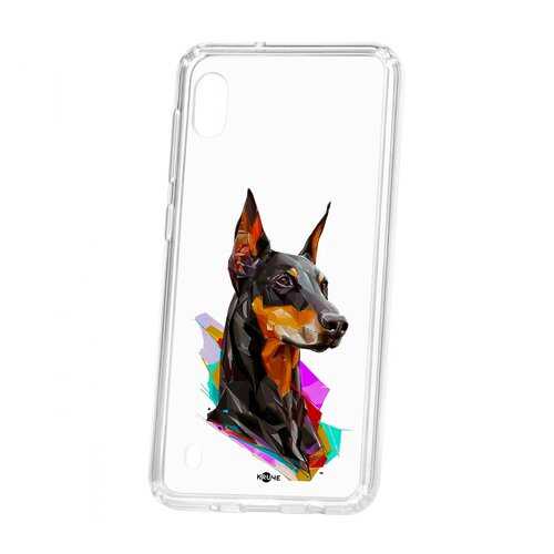 Чехол Samsung Galaxy A10 2019 Kruche Print Доберман в Билайн