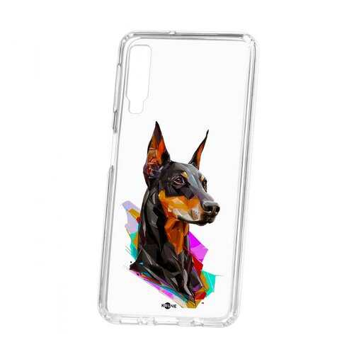 Чехол Samsung Galaxy A7 (2018) A750 Kruche Print Доберман в Билайн