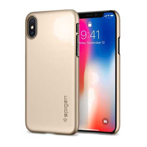 Чехол Spigen Thin Fit (057CS22111) для Apple iPhone X (Champagne Gold) в Билайн