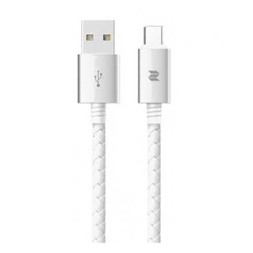 Кабель ROCK Metal & leather microUSB 1м White в Билайн