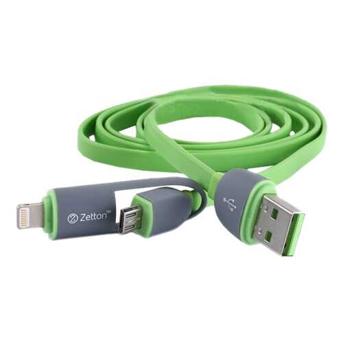 Кабель Zetton Lightning 1м Green (ZTLSUSB2IN1BG) в Билайн