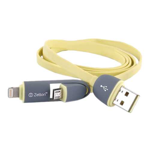Кабель Zetton Lightning 1м Yellow (ZTLSUSB2IN1BY) в Билайн