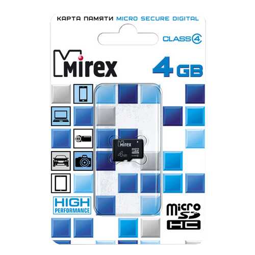 Карта памяти Mirex Micro SDHC 13612-MCROSD04 4GB в Билайн