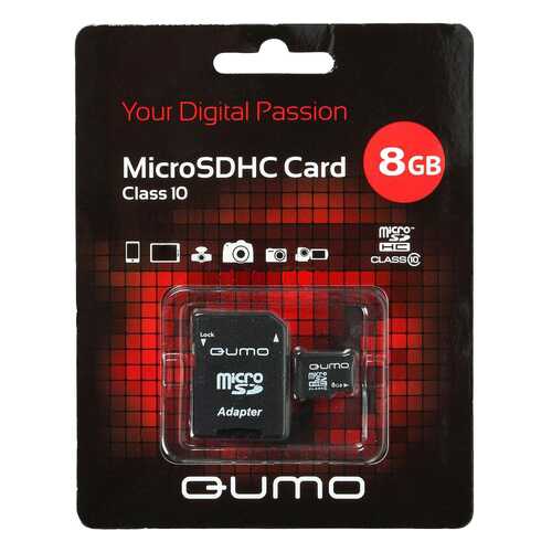 Карта памяти QUMO Micro SDHC QM8GMICSDHC10 8GB в Билайн