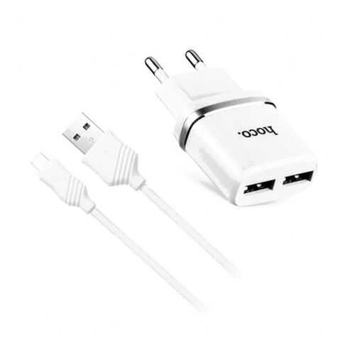 Сетевое зарядное устройство Hoco C12 2 USB 2,4A White в Билайн