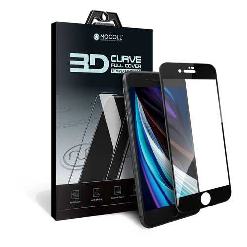 Защитное стекло MOCOLL 3D для iPhone SE 2020 / 7 / 8 Черное (Серия Storm) в Билайн